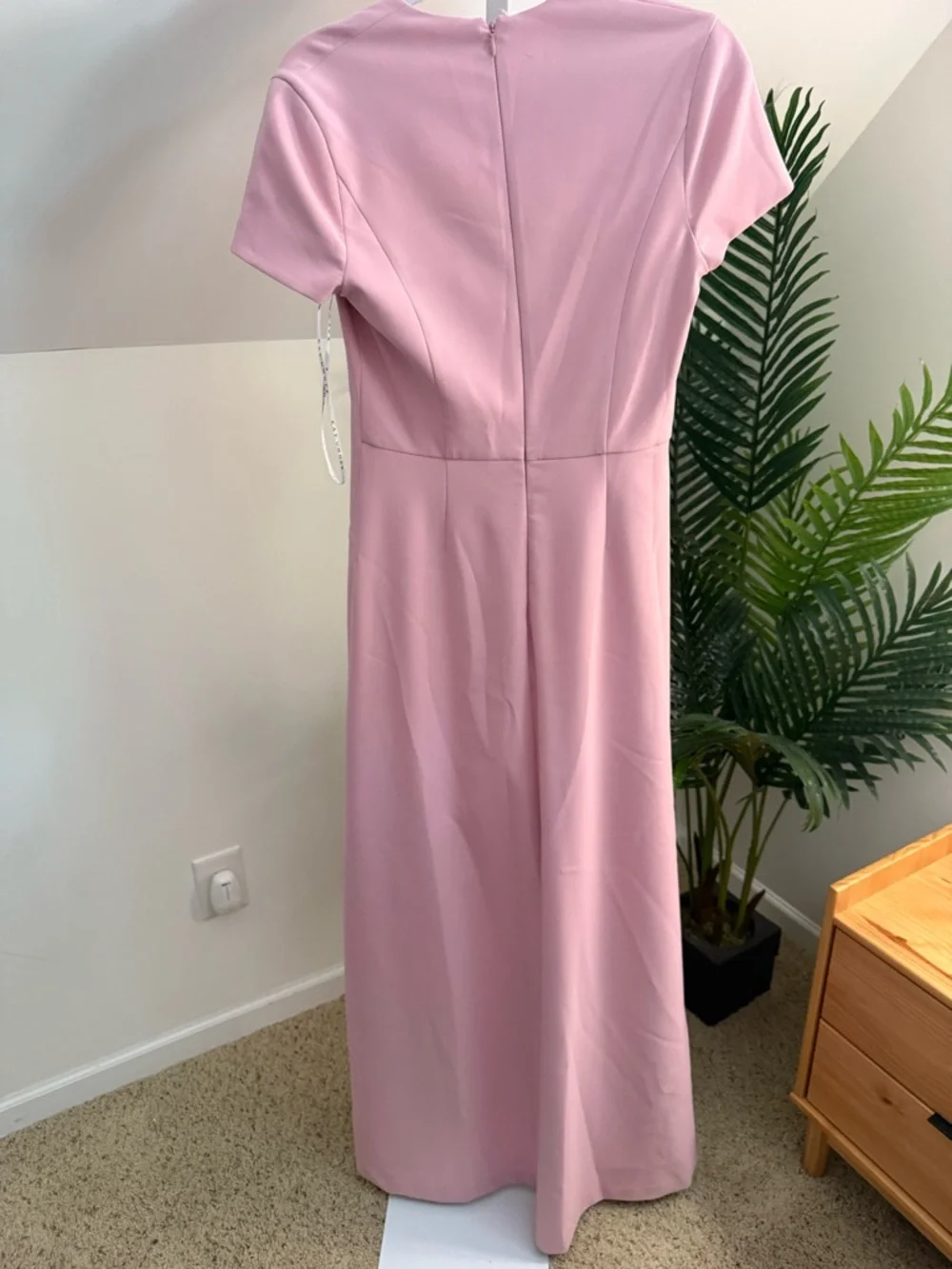 Kay Unger Walk Thru cap sleeve mauve rose dress‎ pant jumpsuit size 6